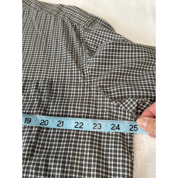 Men's Eddie Bauer Casual Button Down Shirt L Gray White Plaid long sleeve - Picture 7 of 7